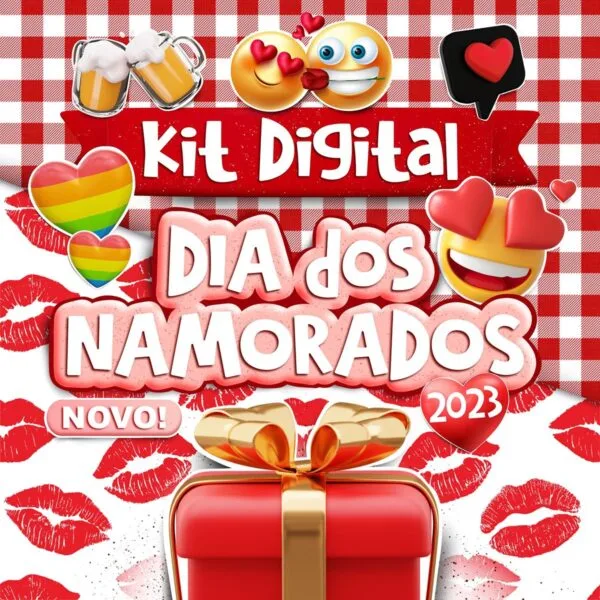 Kit Digital Dia dos Namorados Frases Ilustrações Arte Caneca