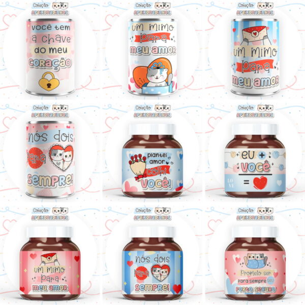Kit Digital Dia dos Namorados Ilustrações Lettering e Mimos