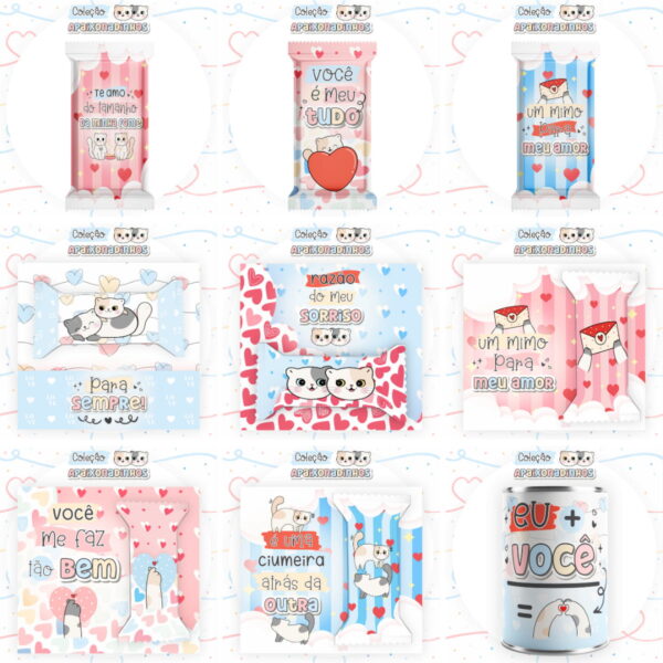 Kit Digital Dia dos Namorados Ilustrações Lettering e Mimos