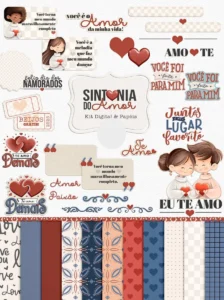 Kit Digital Dia dos Namorados - Sintonia do Amor PNG