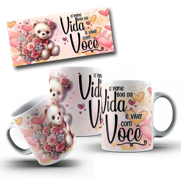 Kit Digital Dia dos Namorados - Ursinhos para Canecas