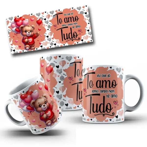 Kit Digital Dia dos Namorados - Ursinhos para Canecas