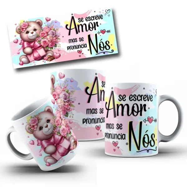 Kit Digital Dia dos Namorados - Ursinhos para Canecas