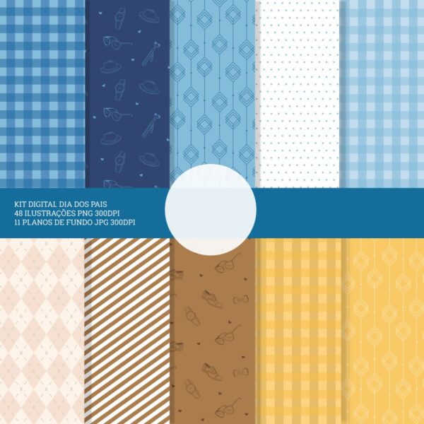 Kit Digital Dia dos Pais Cliparts Png Ilustrações e Fundos