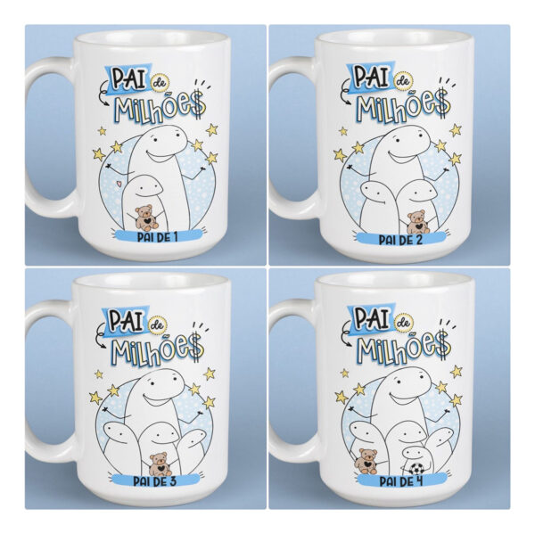 Kit Digital Dia dos Pais Flork Frases e Ilustrações Caneca