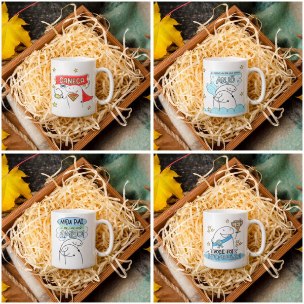 Kit Digital Dia dos Pais Flork Frases e Ilustrações Caneca
