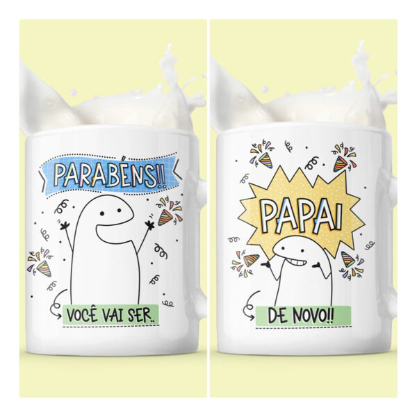 Kit Digital Dia dos Pais Flork Frases e Ilustrações Caneca