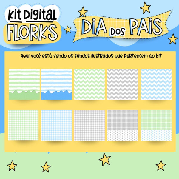 Kit Digital Dia dos Pais Flork Frases e Ilustrações Caneca