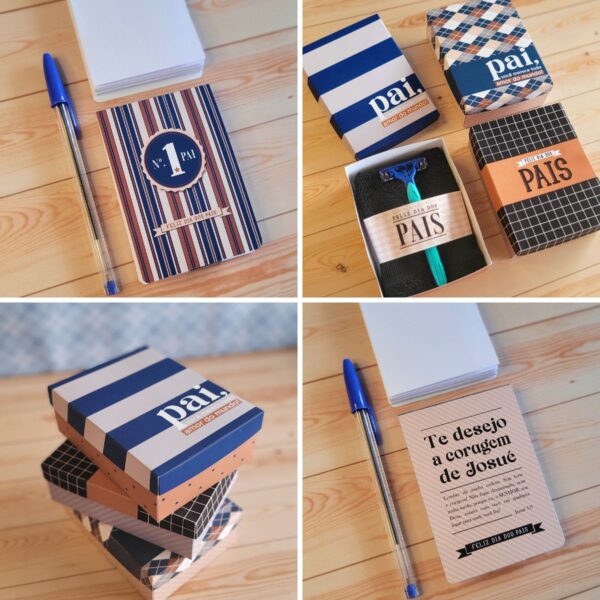 Kit Digital Dia dos Pais Mimos Personalizados Caixas Sacola