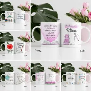 Kit Digital Dia dos Professores em Linhas Artes Canecas