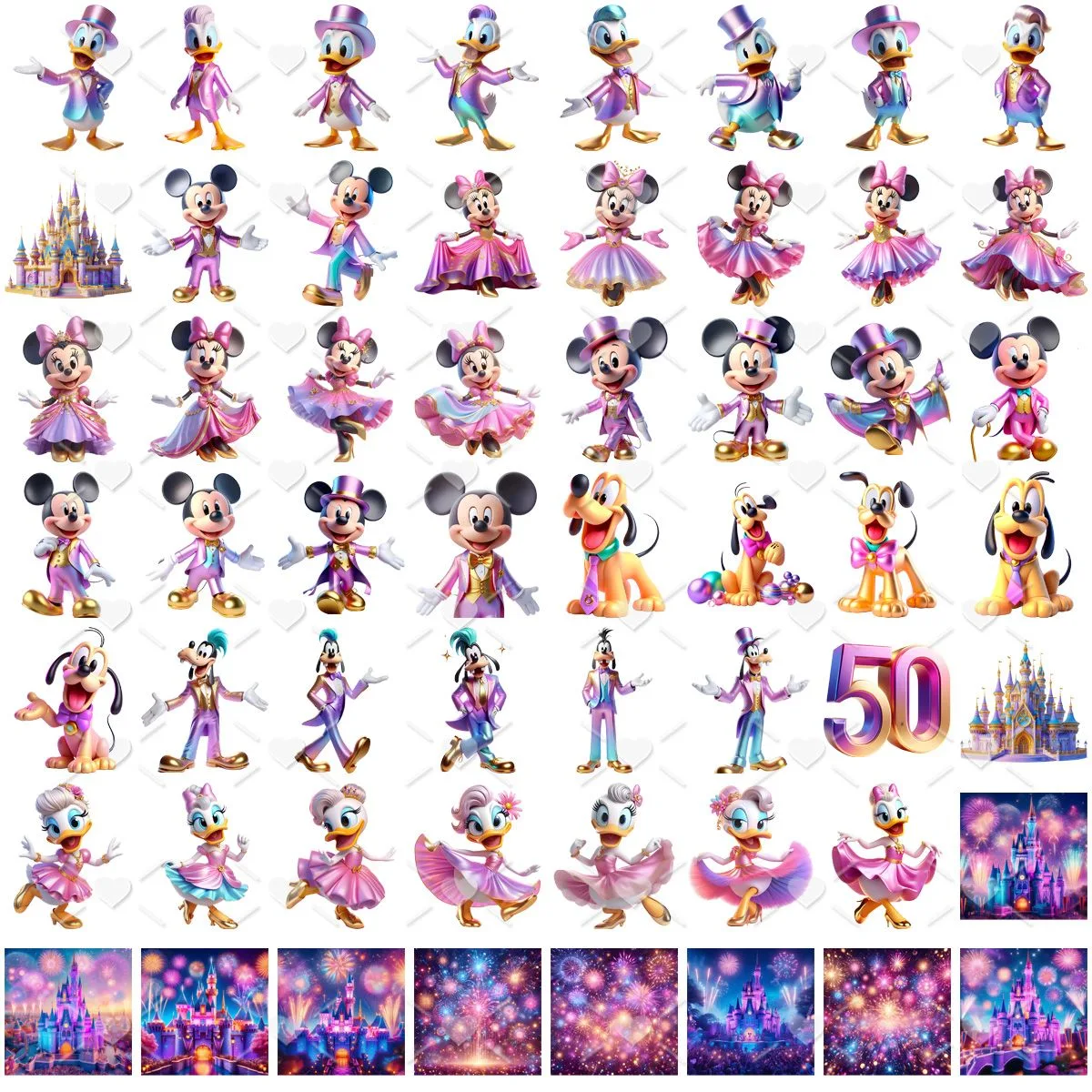 Kit Digital Disney 50 Anos Personagens Png Ilustrações 3D 2 Kit Digital Disney 50 Anos Personagens Png Ilustrações 3D