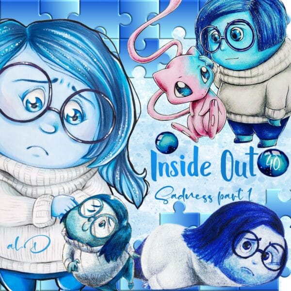 Kit Digital Divertida Mente Tristeza P1 Ilustrações Clipart
