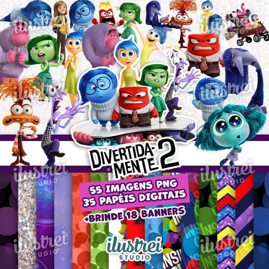 Kit Digital Divertida-Mente 2 Png Ilustrações Filme Pixar 3D | Ilustrei ...