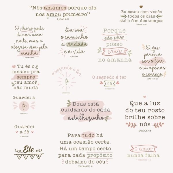 Kit Digital Ele Vive Páscoa Cristã Frases E Ilustrações Png
