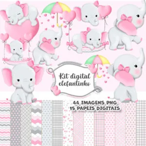 Kit Digital Elefantinho Rosa Ilustrações Png Scrap Cliparts 30 Kit Digital Elefantinho Rosa Ilustrações Png Scrap Cliparts