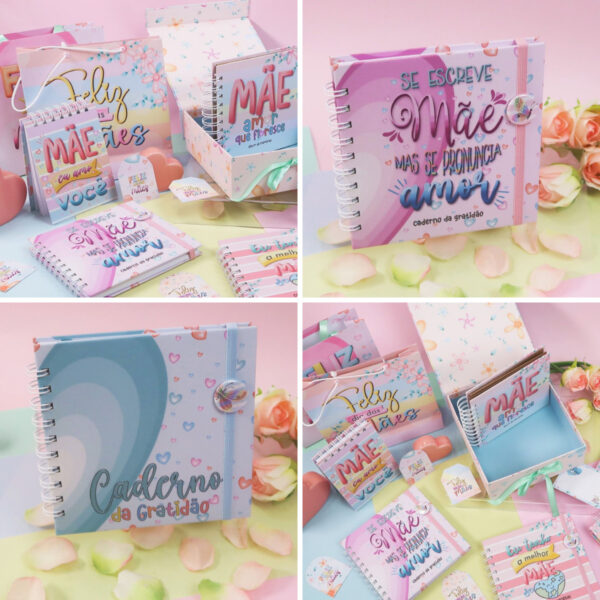 Kit Digital + Encadernação Dia das Mães Caderno Bloquinho