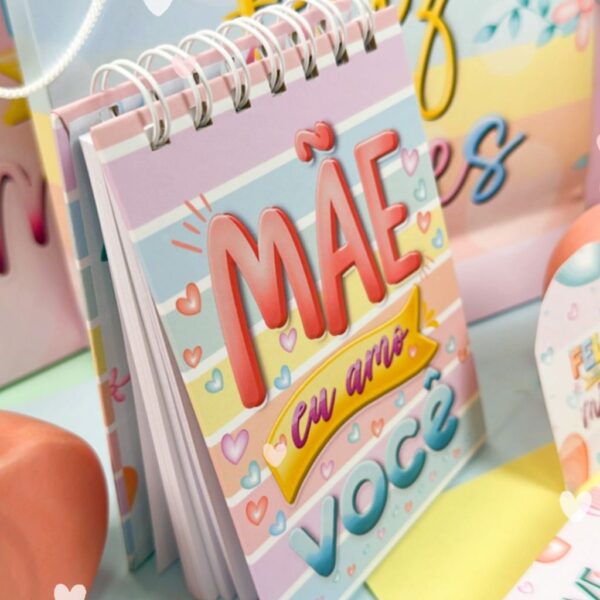 Kit Digital + Encadernação Dia das Mães Caderno Bloquinho
