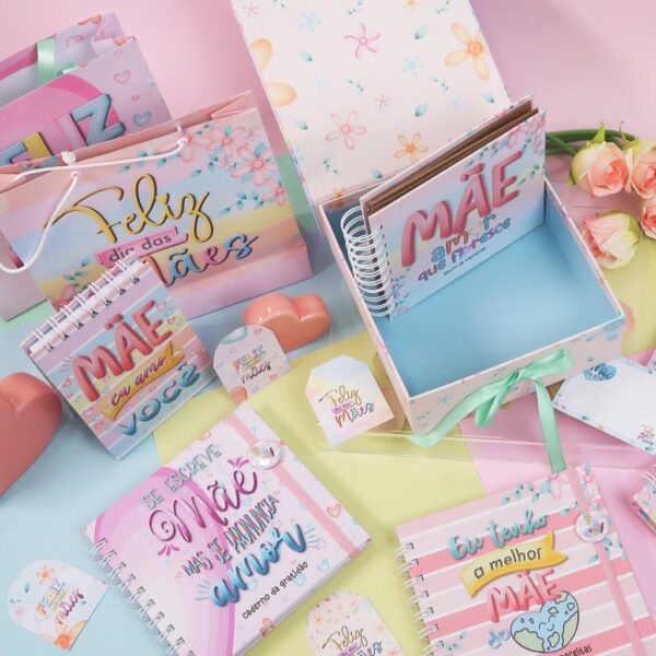 Kit Digital + Encadernação Dia das Mães Caderno Bloquinho
