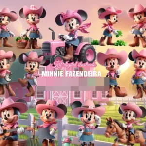 Kit Digital Fazendinha Minnie PNG para Sublimacao
