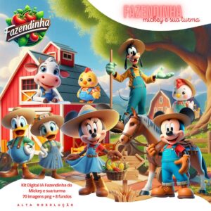 Kit Digital Fazendinha Turma Do Mickey 3d Fofo Ilustracoes 3