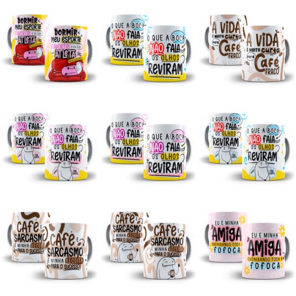 Kit Digital Flork Dia A Dia Artes Caneca Frases Engraçadas