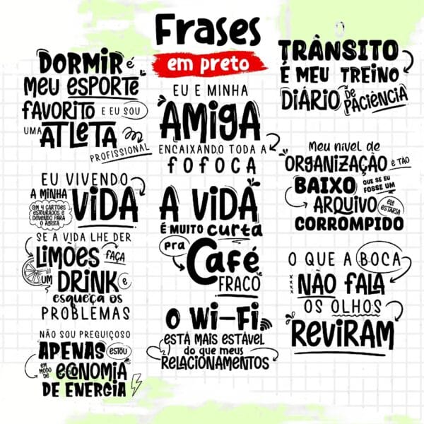 Kit Digital Flork Dia A Dia Artes Caneca Frases Engraçadas