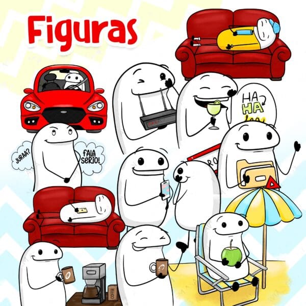 Kit Digital Flork Dia A Dia Artes Caneca Frases Engraçadas