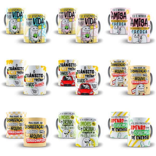Kit Digital Flork Dia A Dia Artes Caneca Frases Engraçadas