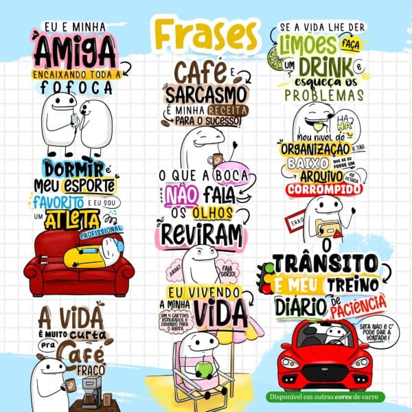 Kit Digital Flork Dia A Dia Artes Caneca Frases Engraçadas