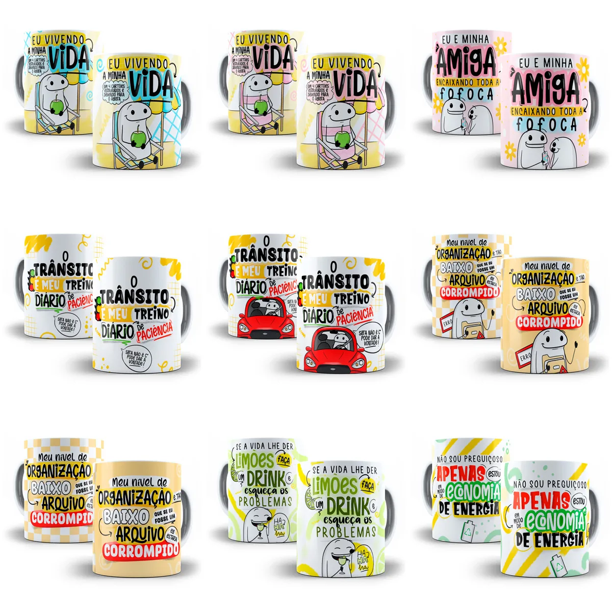 Kit Digital Flork Dia A Dia Artes Caneca Frases Engraçadas 9 Kit Digital Flork Dia A Dia Artes Caneca Frases Engraçadas
