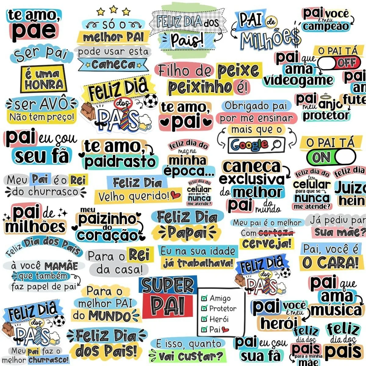 Kit Digital Flork Dia dos Pais Personalizados Papelaria