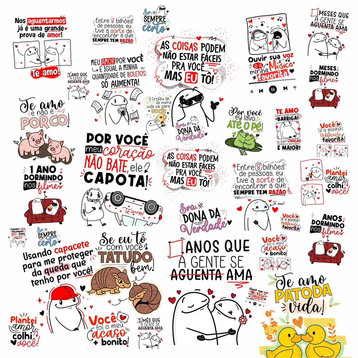 Kit Digital Flork Namorados My Love Frases Engraçadas Png