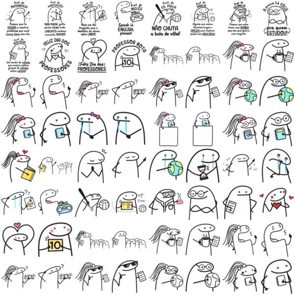 Kit Digital Florks Dia dos Professores Arquivos Figuras Png