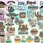 Kit Digital Frases Dia dos Pais Png Fundo Transparente