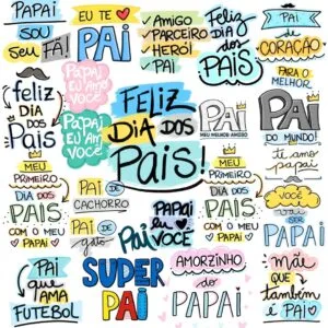 Kit Digital Frases Lettering Dia dos Pais Super Pai Paizão