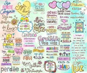 Kit Digital Frases Motivacionais Força Superação Lettering