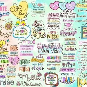 Kit Digital Frases Motivacionais Força Superação Lettering