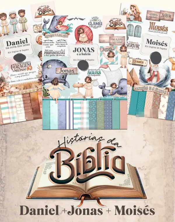 Kit Digital Histórias Bíblicas: Daniel, Jonas, Moisés