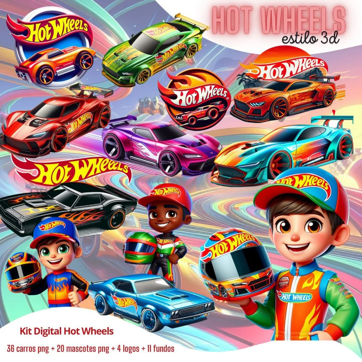 Kit Digital Hot Wheels Cliparts 3D Imagens Png Sem Fundo 1 Kit Digital Hot Wheels Cliparts 3D Imagens Png Sem Fundo