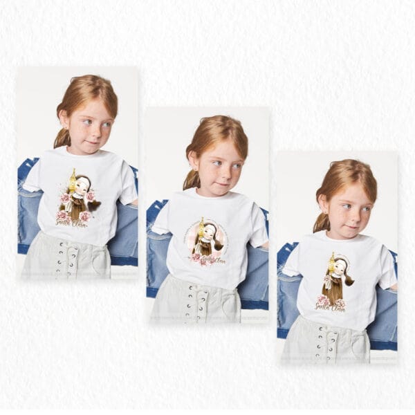 Kit Digital Ilustrações Santa Clara de Assis Santinhos Png