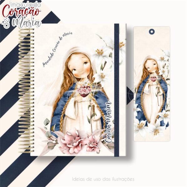 Kit Digital Imaculado Coração de Maria Santinhos Religiosos
