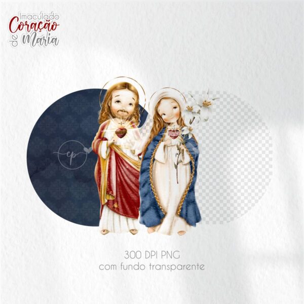 Kit Digital Imaculado Coração de Maria Santinhos Religiosos