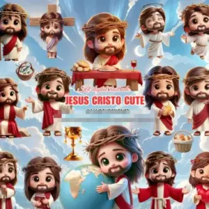 Kit Digital Jesus Cristo 3d Png Para Sublimacao
