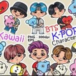 Kit Digital Kpop Bts Kawai