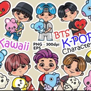 Kit Digital Kpop Bts Kawai