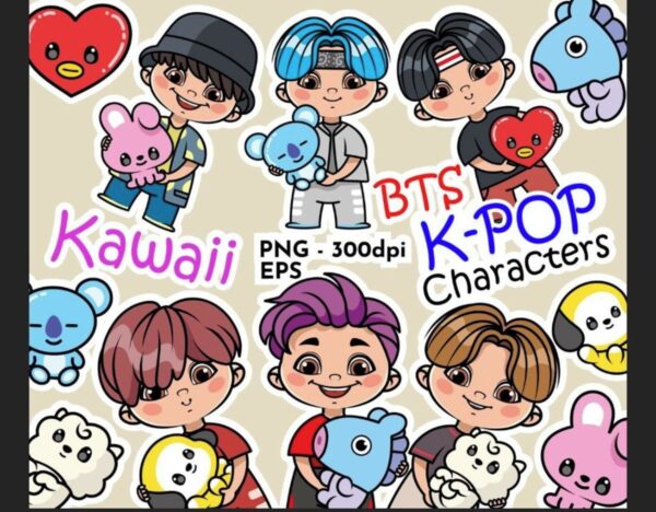 Kit Digital Kpop Bts Kawai