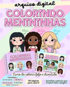 Kit Digital Livro para Colorir Meninas em PDF