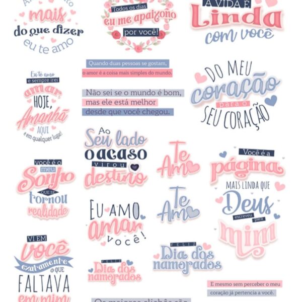 Kit Digital Loves in The Bears Namorados Ilustrações Frases