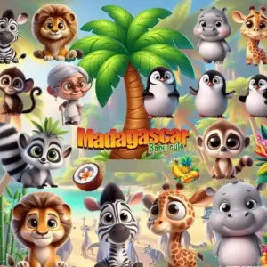 Kit Digital Madagascar Baby PNG para Personalizados 11 Kit Digital Madagascar Baby PNG para Personalizados