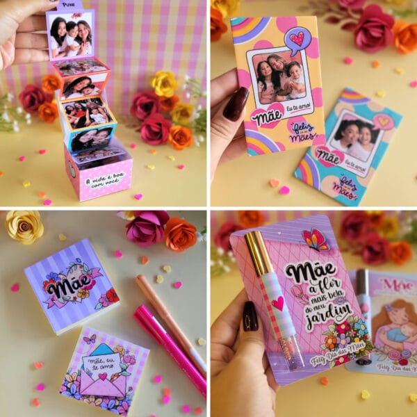 Kit Digital Mães Ilustrações Frases Embalagens Personalizado